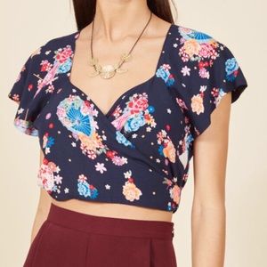 Collectif Sun, Sip, Smile Wrap Top in Parasol